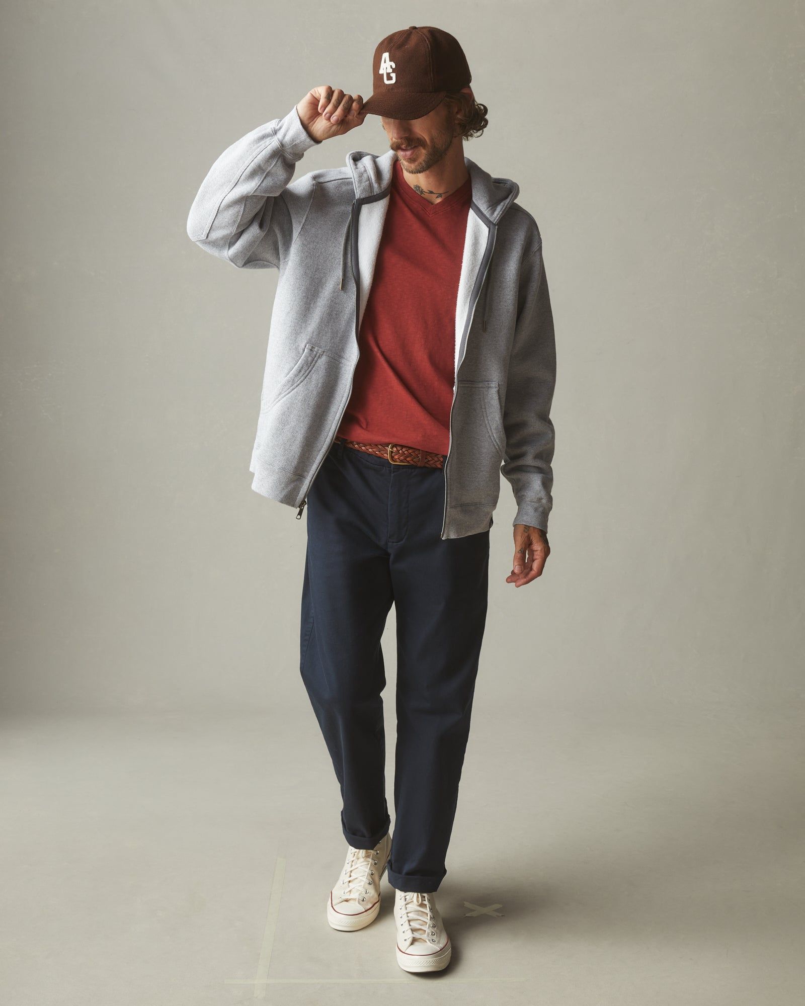 Men's Premium Slub V-Neck Tee - Burnt Pepper sold by American Giant product image thumbnail 4