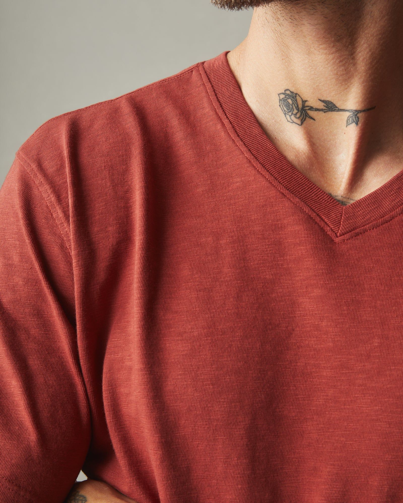 Men's Premium Slub V-Neck Tee - Burnt Pepper sold by American Giant product image thumbnail 3