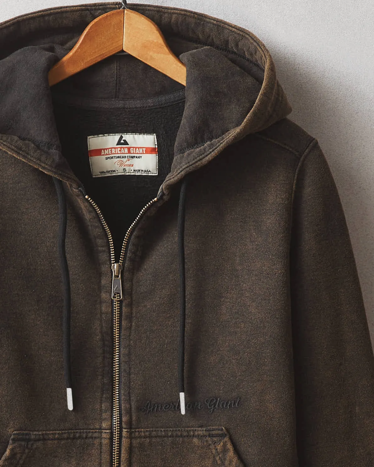 Women's Classic Full Zip - Mineral Wash - Black sold by American Giant product image thumbnail 3