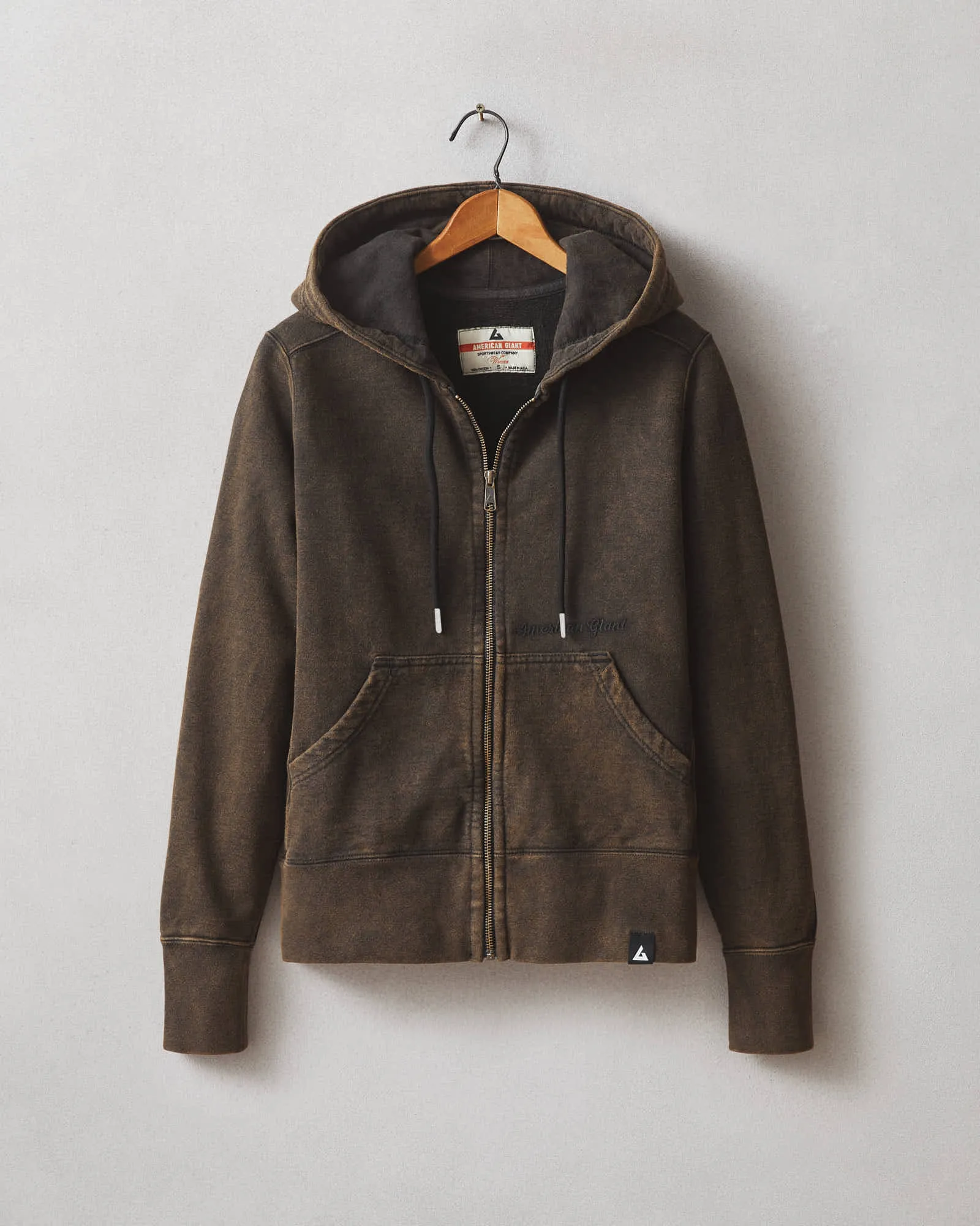 Women's Classic Full Zip - Mineral Wash - Black sold by American Giant