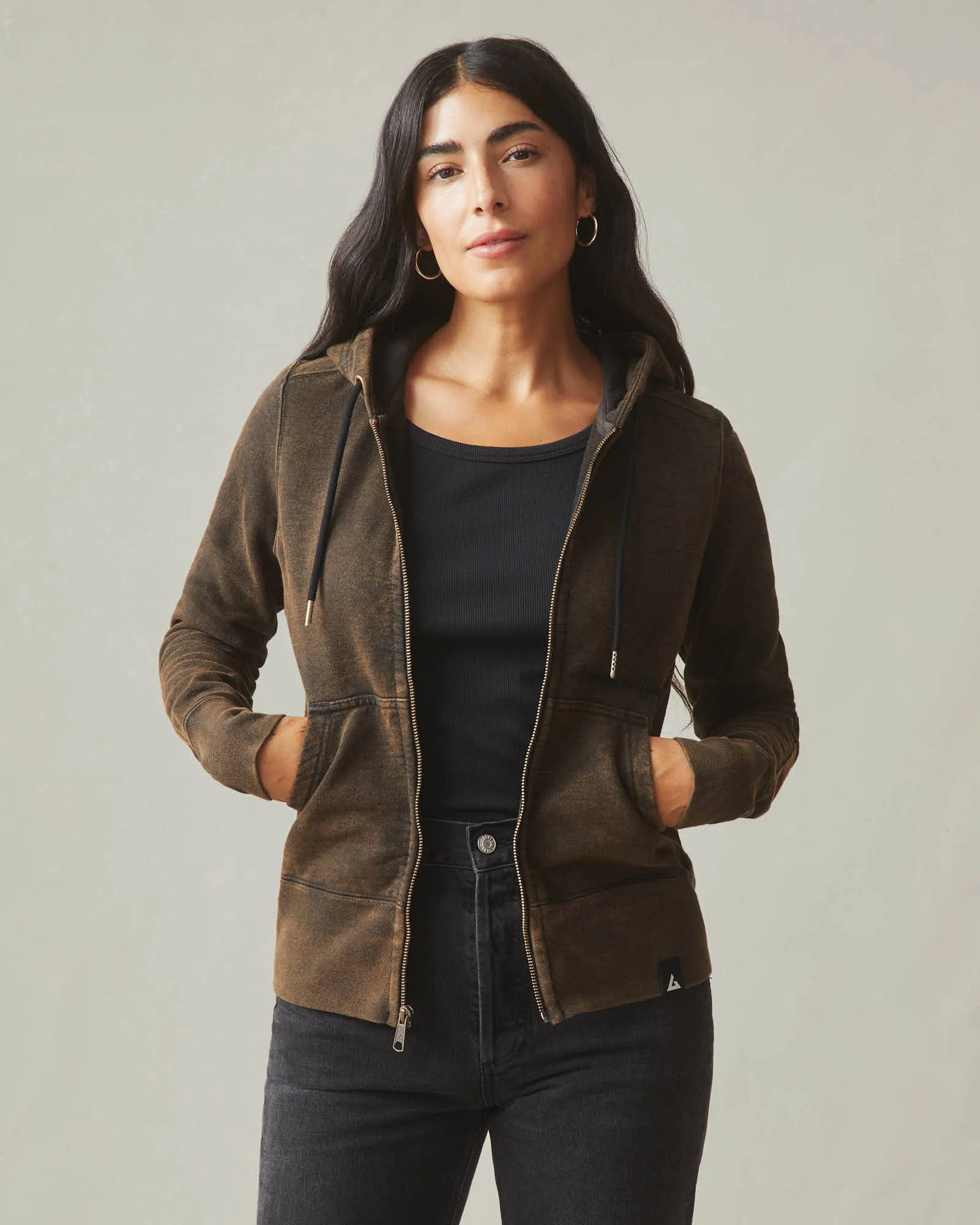 Women's Classic Full Zip - Mineral Wash - Black sold by American Giant product image thumbnail 4