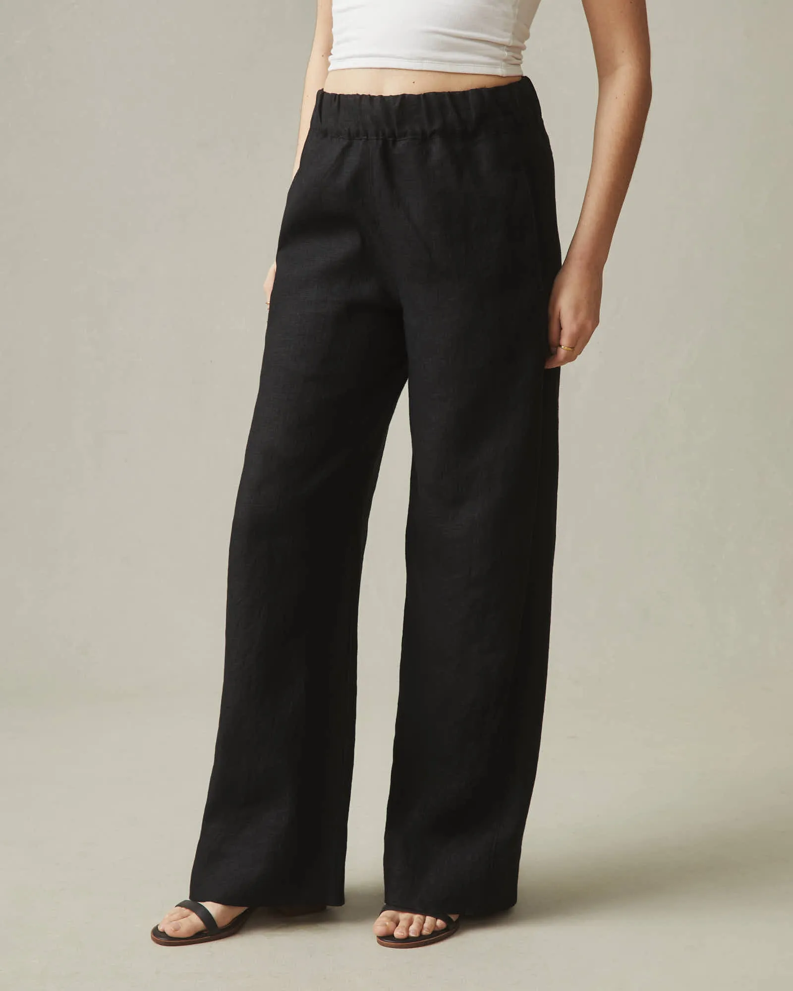 Women's Easy Linen Wide Leg Pant - Meteorite sold by American Giant product image thumbnail 2