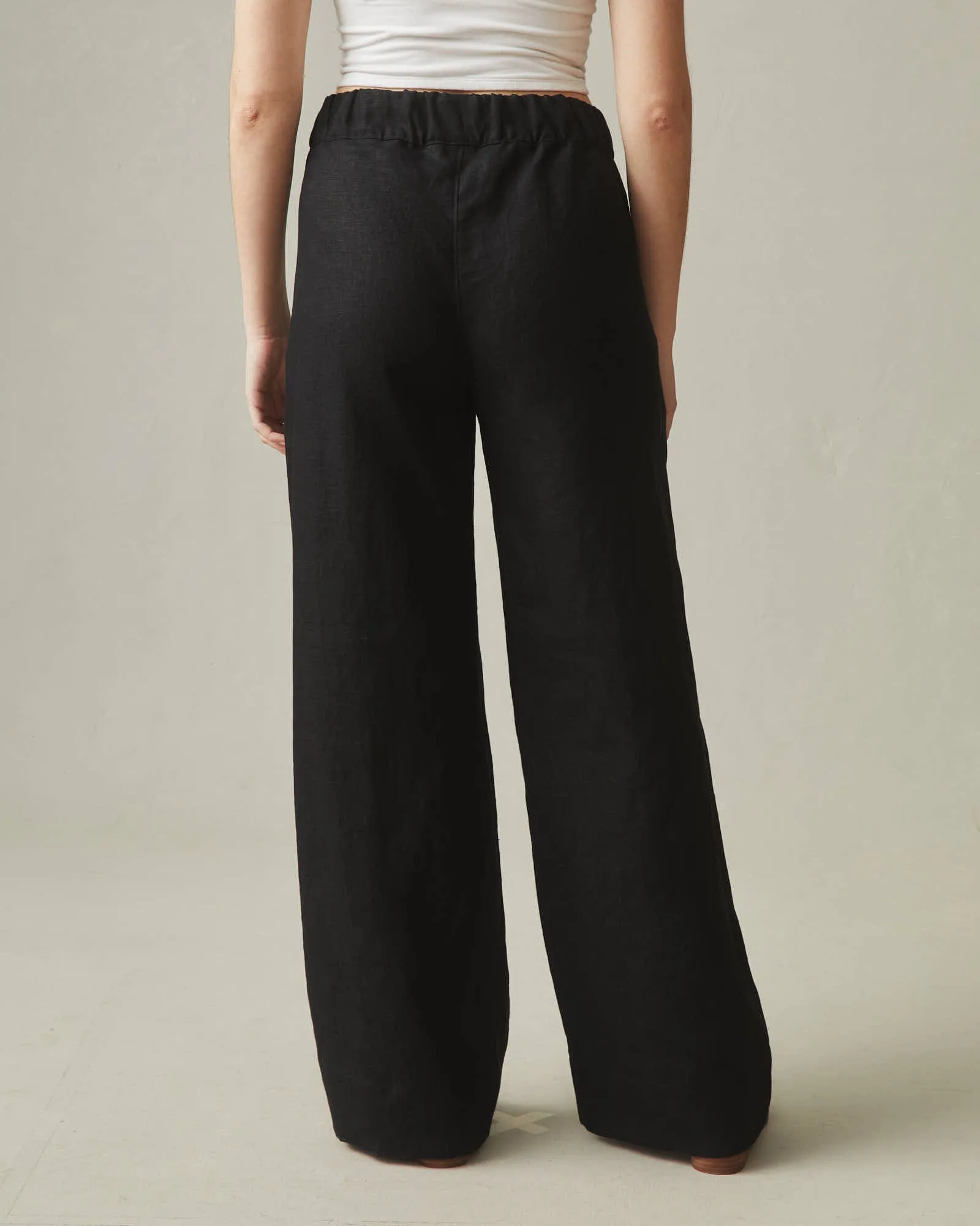 Women's Easy Linen Wide Leg Pant - Meteorite sold by American Giant product image thumbnail 3