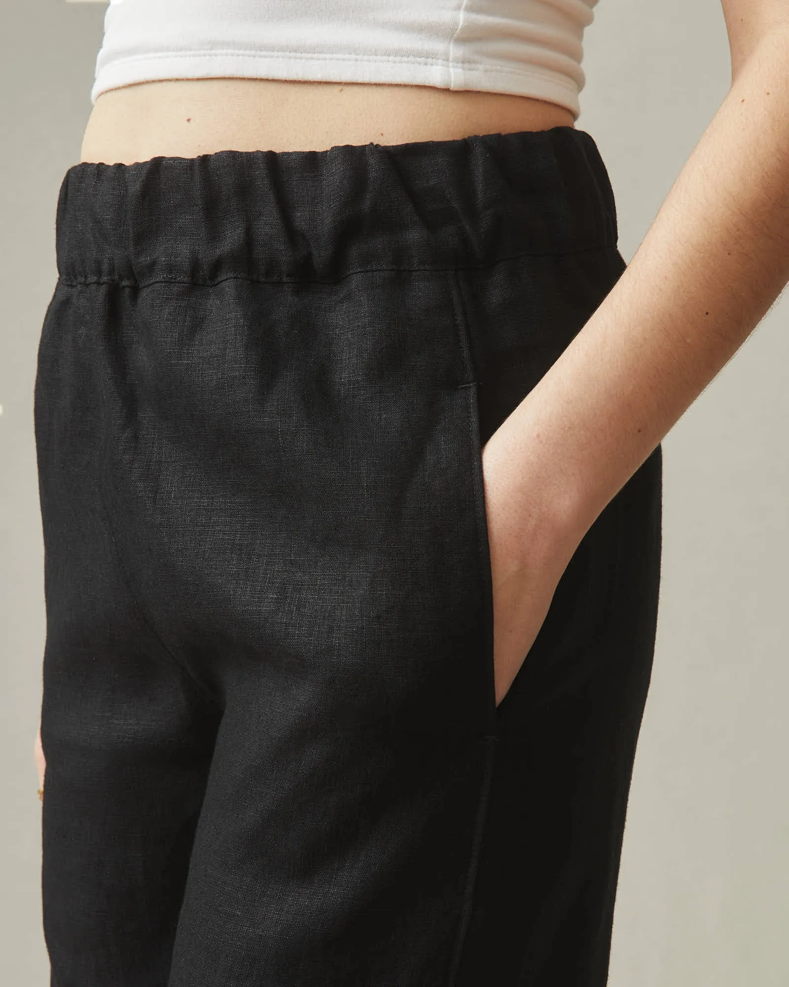 Women's Easy Linen Wide Leg Pant - Meteorite sold by American Giant product image thumbnail 4