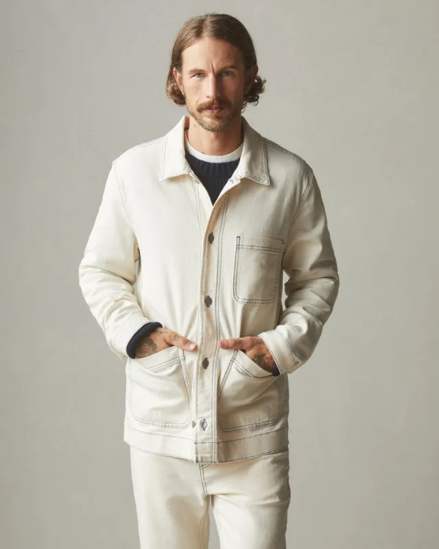 Roughneck Chore Jacket - Contrast Stitch - PFD Natural sold by American Giant