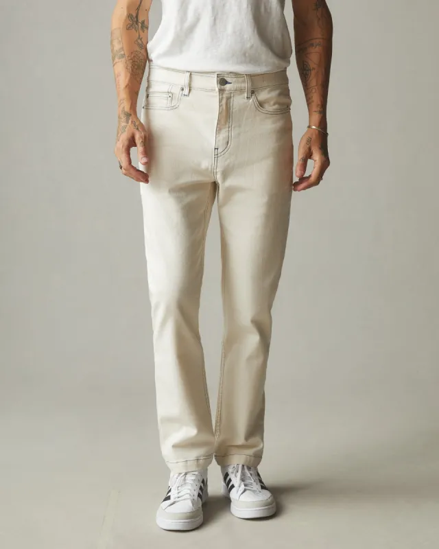 Men's Roughneck Pant Straight Contrast Stitch - PFD Natural sold by American Giant