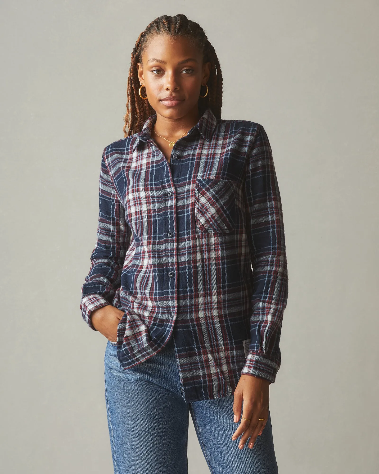 Vintage Flannel - Dress Navy Plaid sold by American Giant product image thumbnail 2