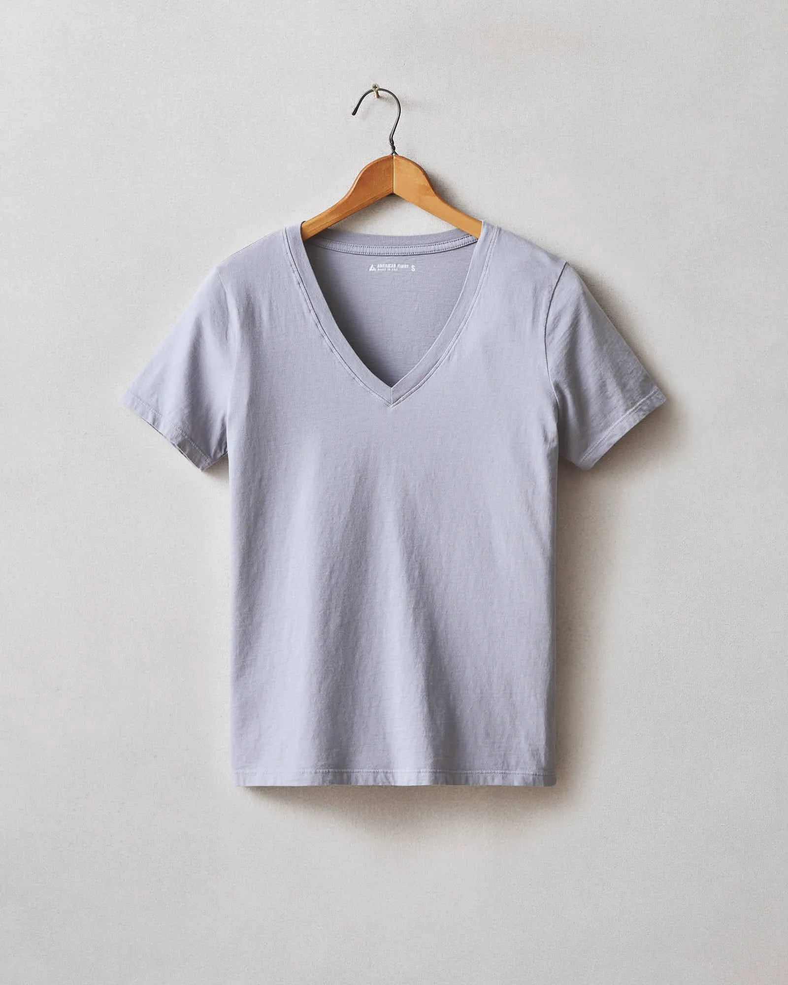 Women's Classic Cotton V-Neck Tee - Grey Lavender sold by American Giant