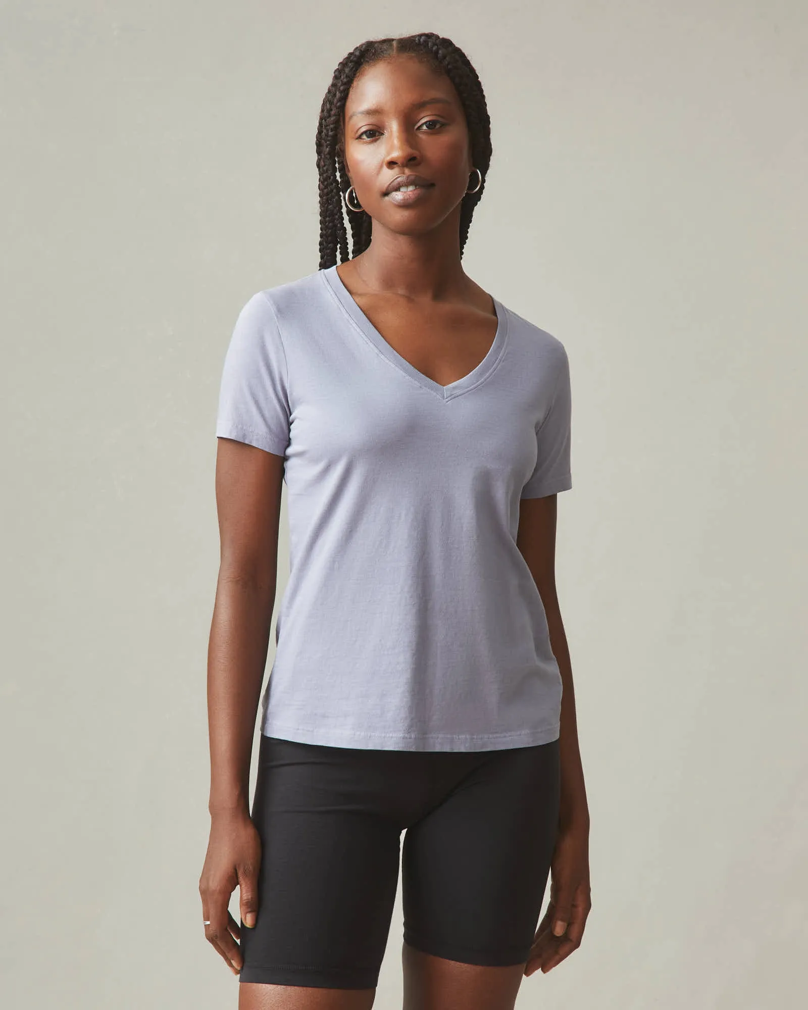 Women's Classic Cotton V-Neck Tee - Grey Lavender sold by American Giant product image thumbnail 2