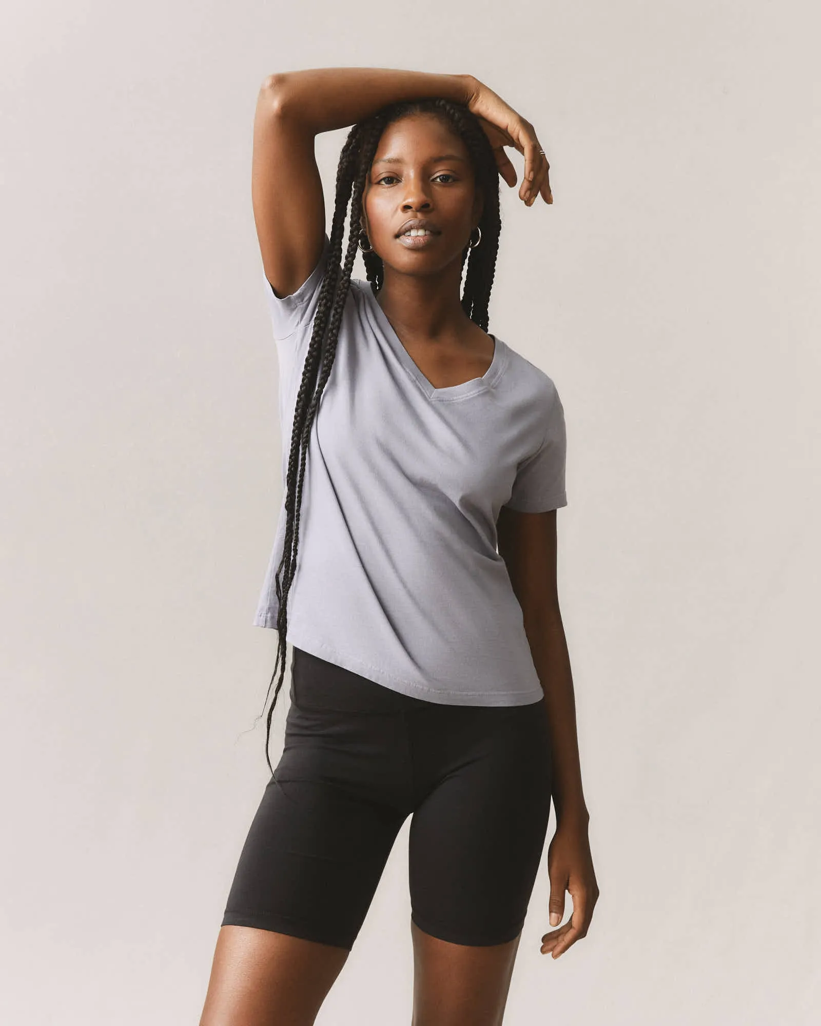 Women's Classic Cotton V-Neck Tee - Grey Lavender sold by American Giant product image thumbnail 5