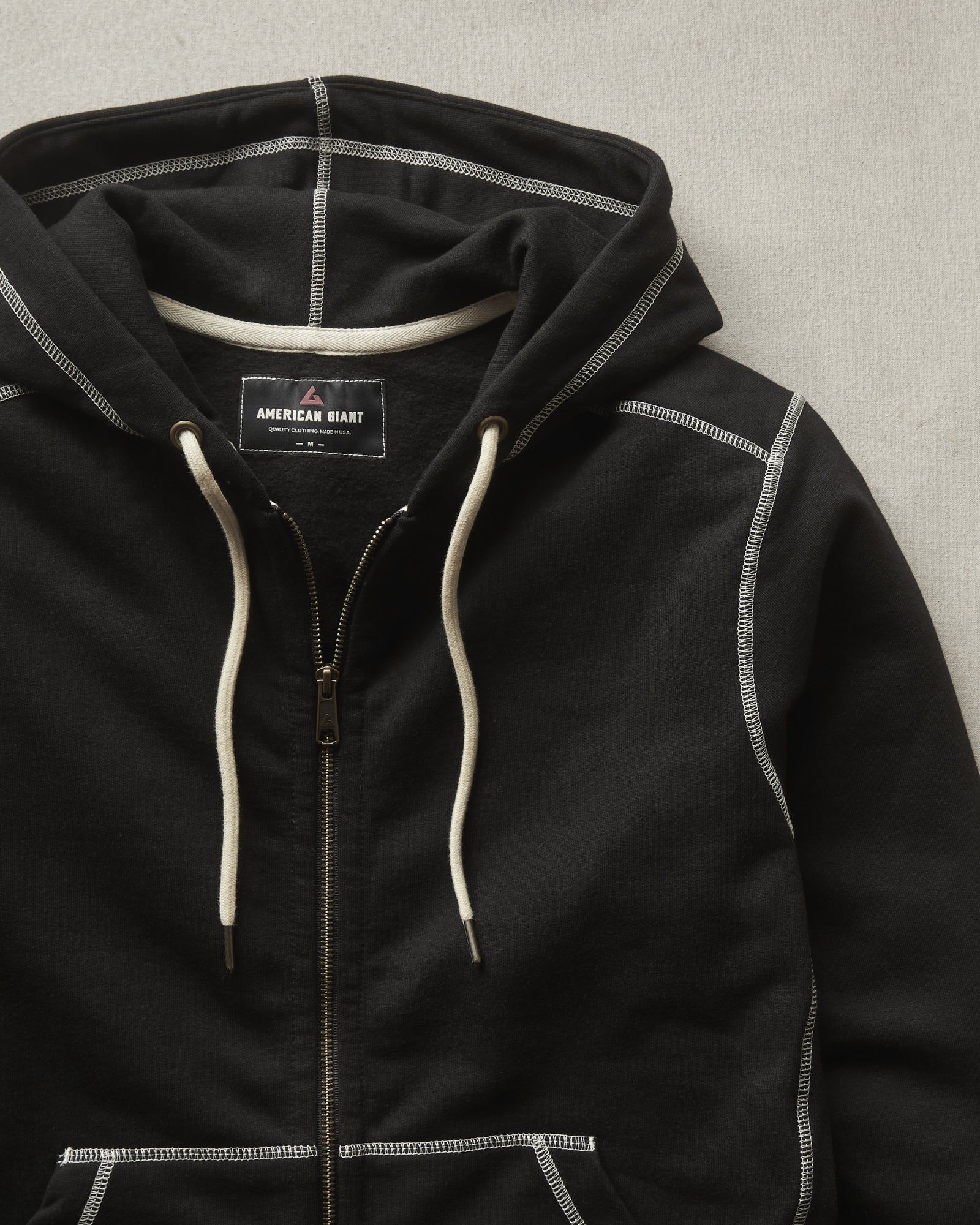 Classic Full Zip - Contrast Stitch - Black sold by American Giant product image thumbnail 2