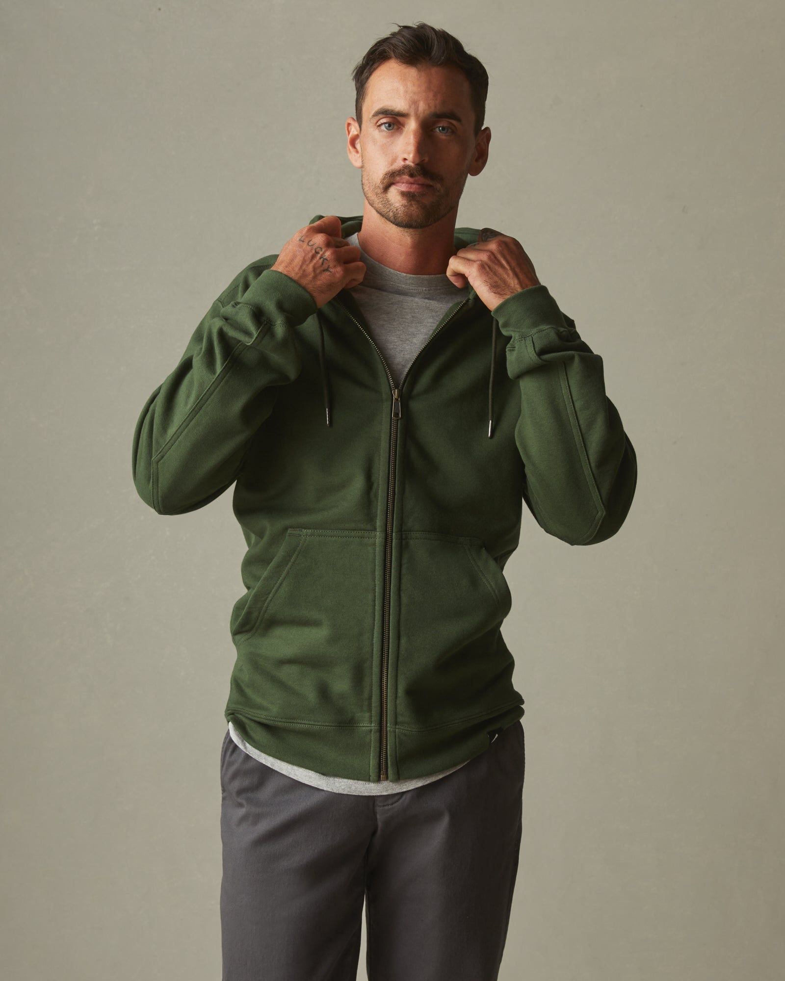Relaxed Classic Full Zip - Kombu Green sold by American Giant