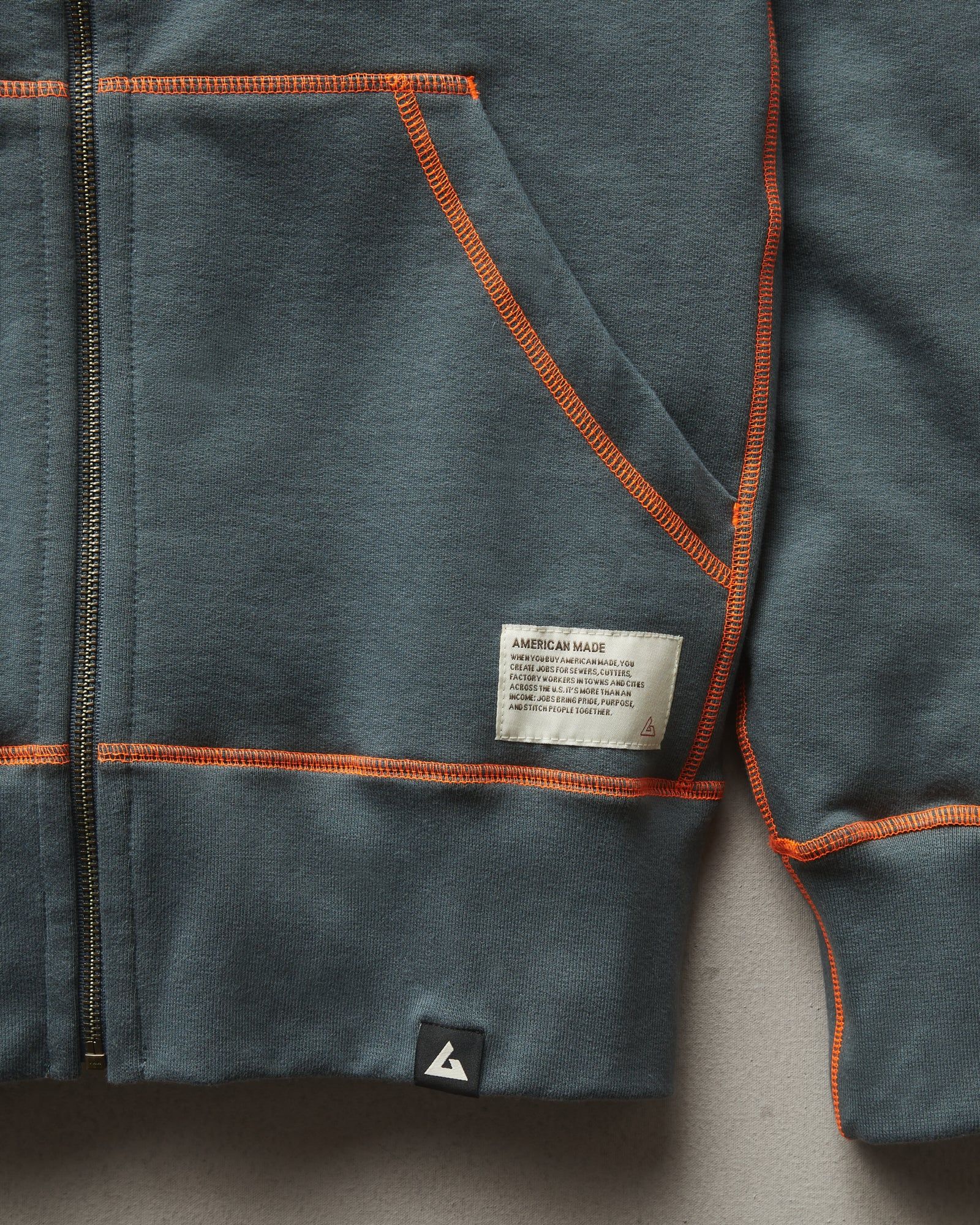 Classic Full Zip - Contrast Stitch - Vintage Indigo sold by American Giant product image thumbnail 3