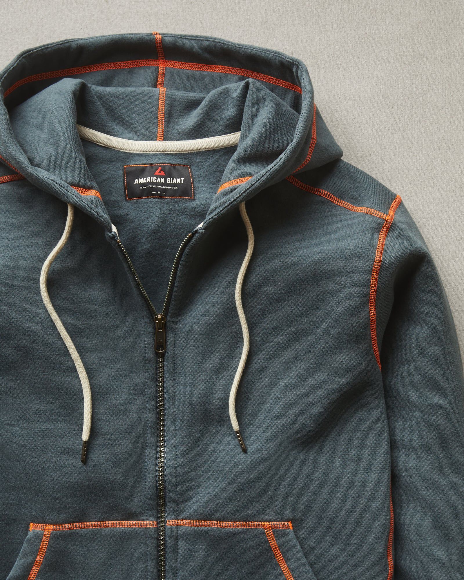 Classic Full Zip - Contrast Stitch - Vintage Indigo sold by American Giant product image thumbnail 2