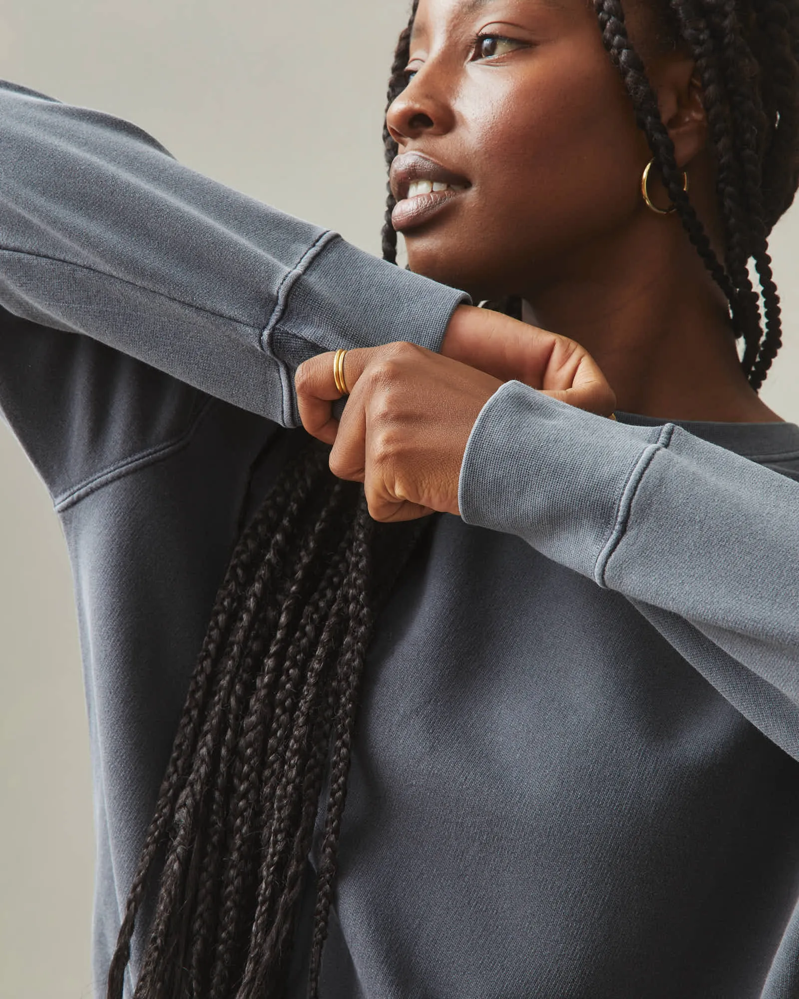 Women's Relaxed French Terry Crew - Metropolitan Grey sold by American Giant product image thumbnail 5