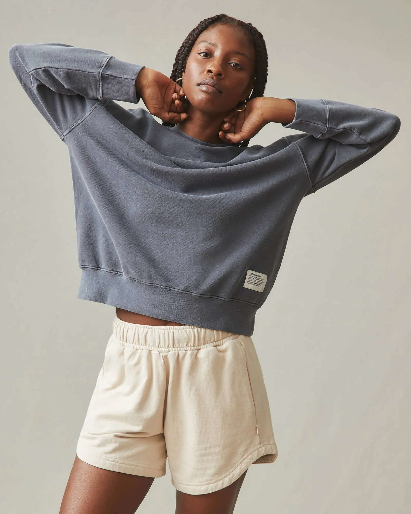 Women's Relaxed French Terry Crew - Metropolitan Grey sold by American Giant product image thumbnail 3