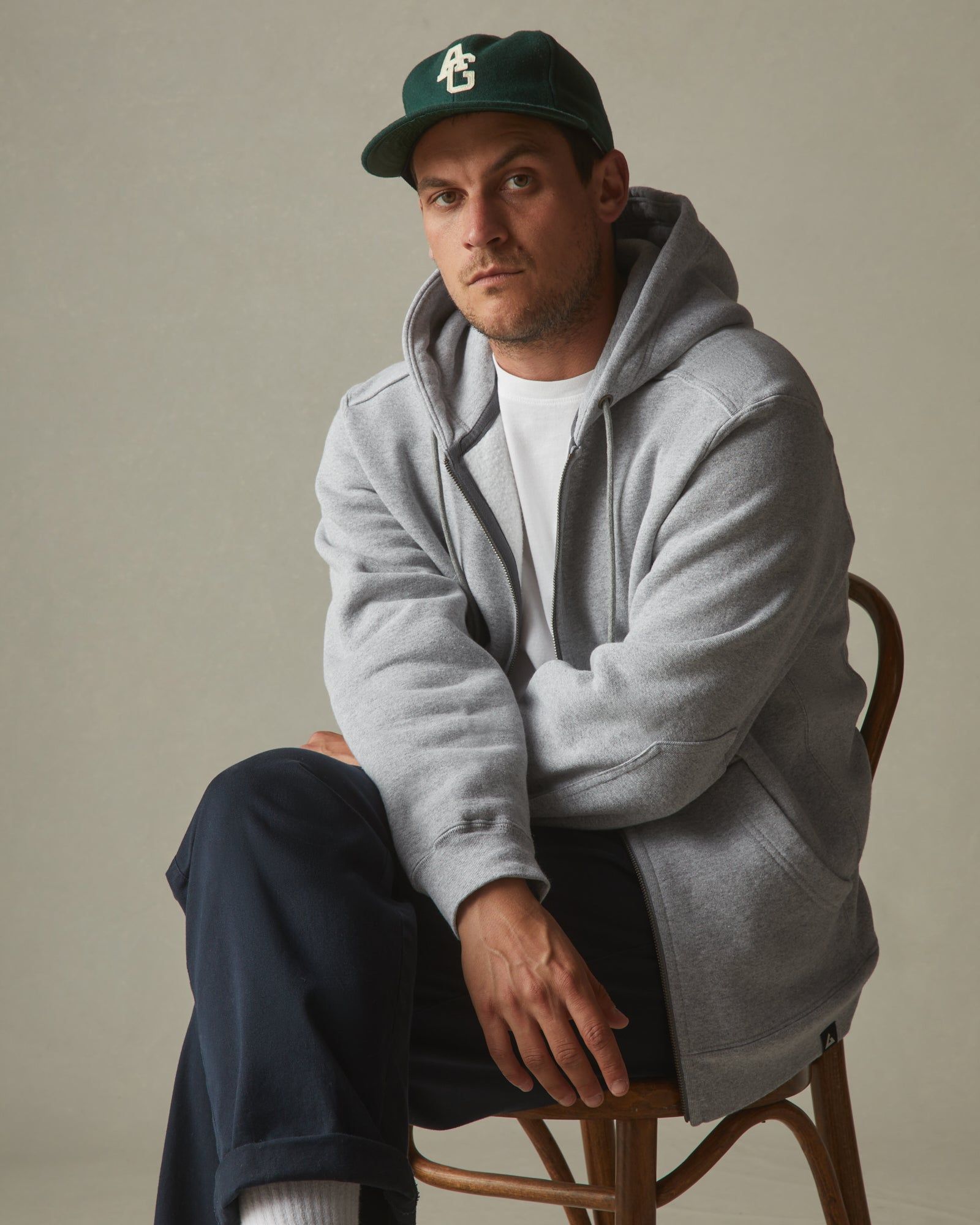 Relaxed Classic Full Zip - Grey Heather sold by American Giant product image thumbnail 4