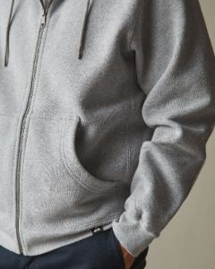 Relaxed Classic Full Zip - Grey Heather sold by American Giant