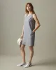 Women's Linen V-Neck A-Line Dress - Grey Lavender sold by American Giant