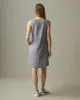 Women's Linen V-Neck A-Line Dress - Grey Lavender sold by American Giant