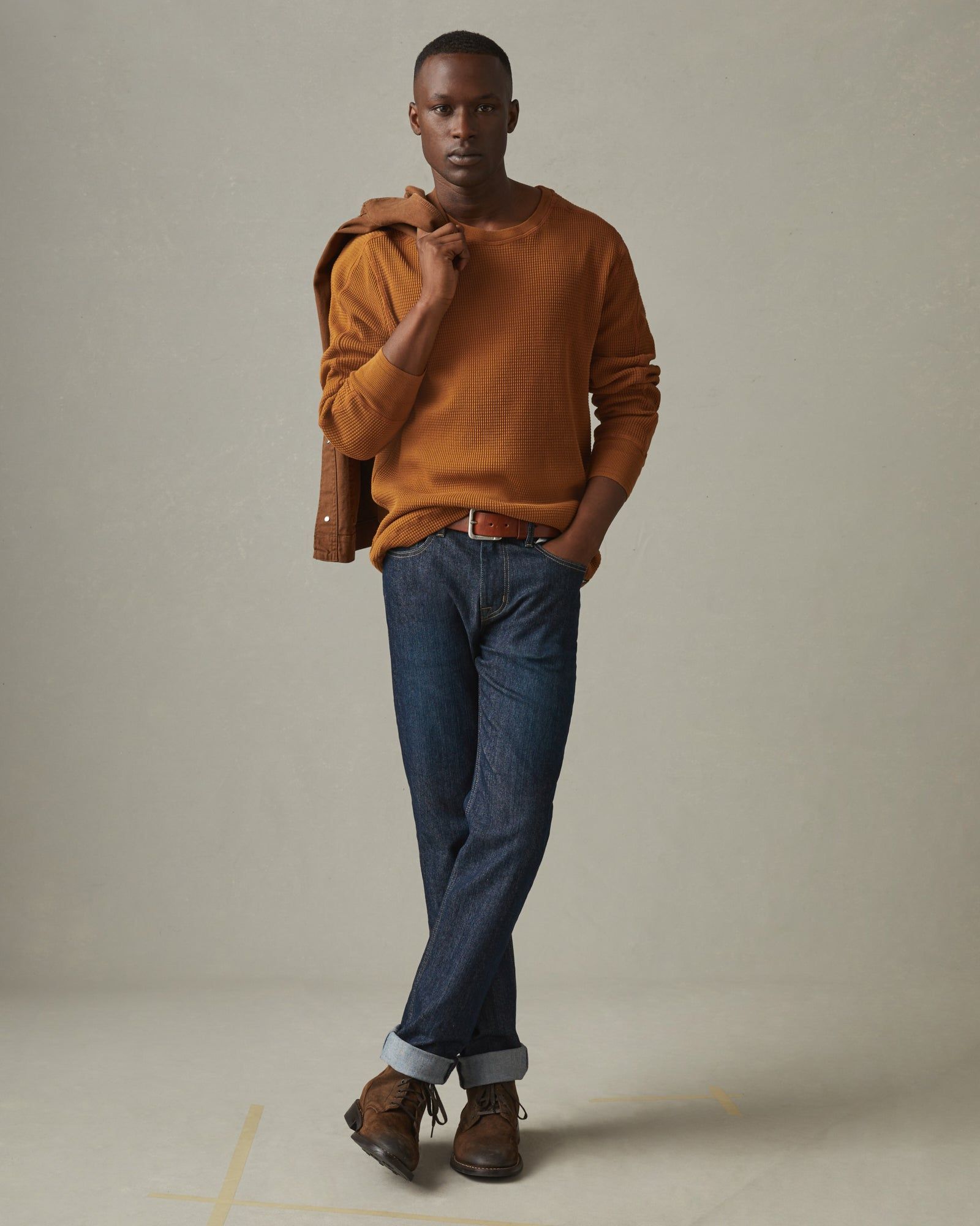 Men's Waffle Crew - Honey sold by American Giant product image thumbnail 5