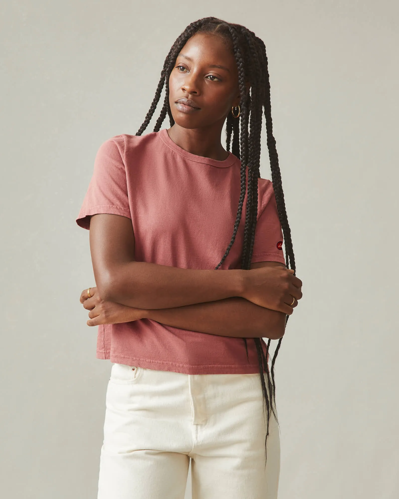 Women's Vintage Crew Tee - Washed Red Terra sold by American Giant product image thumbnail 5