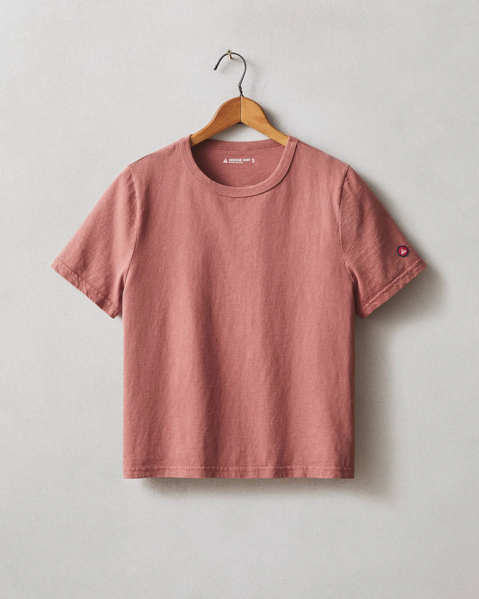 Women's Vintage Crew Tee - Washed Red Terra sold by American Giant