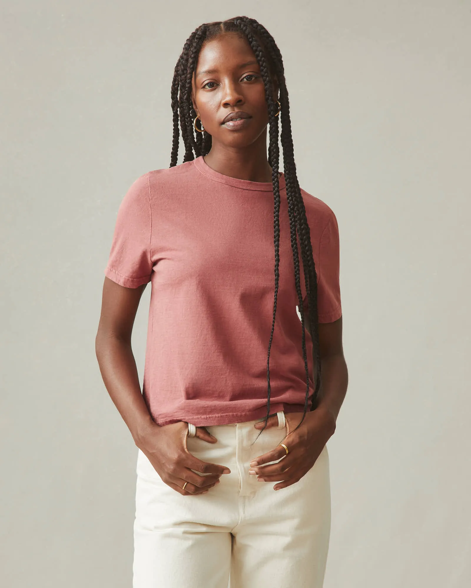 Women's Vintage Crew Tee - Washed Red Terra sold by American Giant product image thumbnail 2