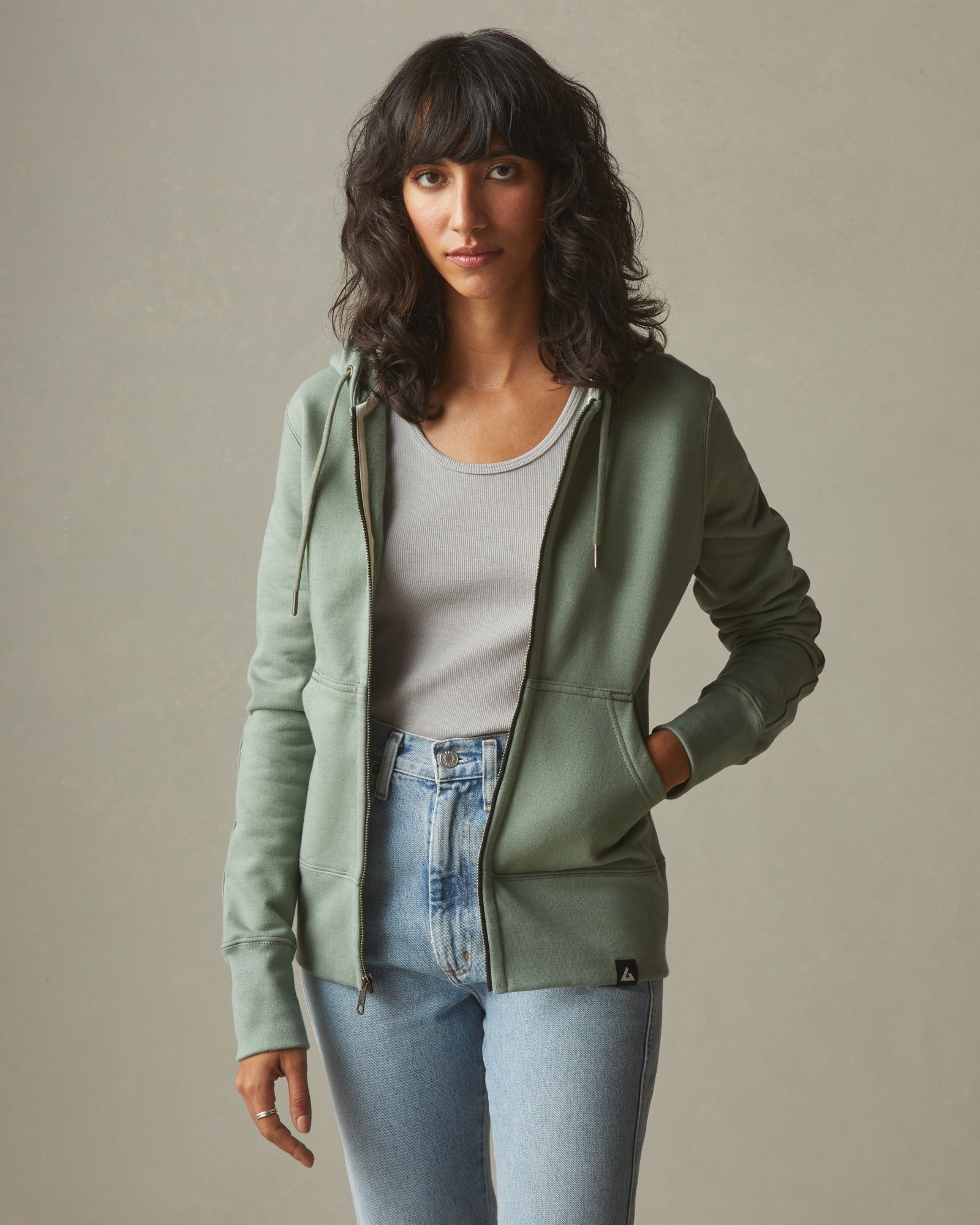 Classic Full Zip - Green Slate sold by American Giant