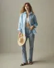 Women's Linen Long Sleeve Shirt - Dream Blue sold by American Giant