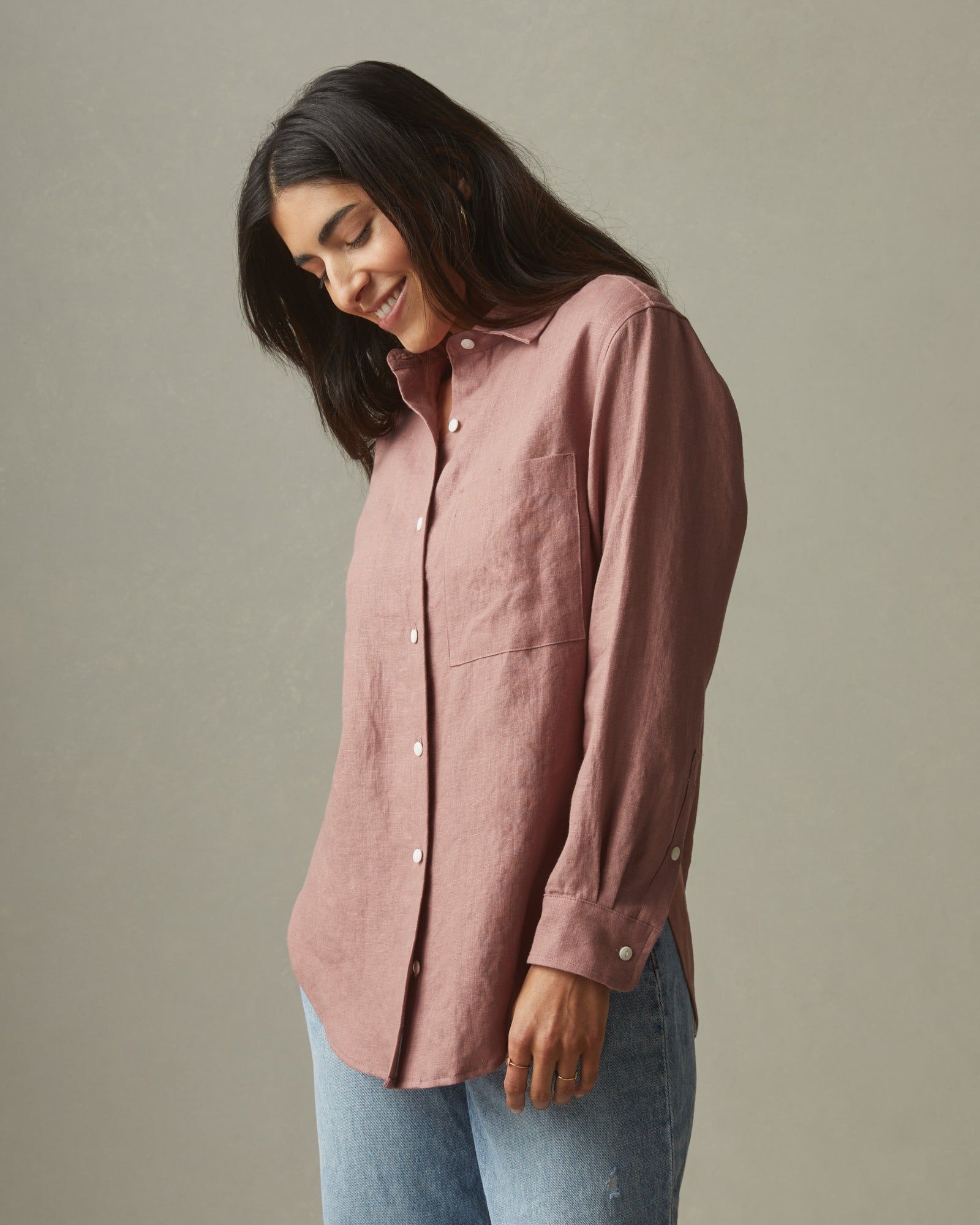 Easy Linen Long Sleeve Shirt - Burlwood sold by American Giant product image thumbnail 2