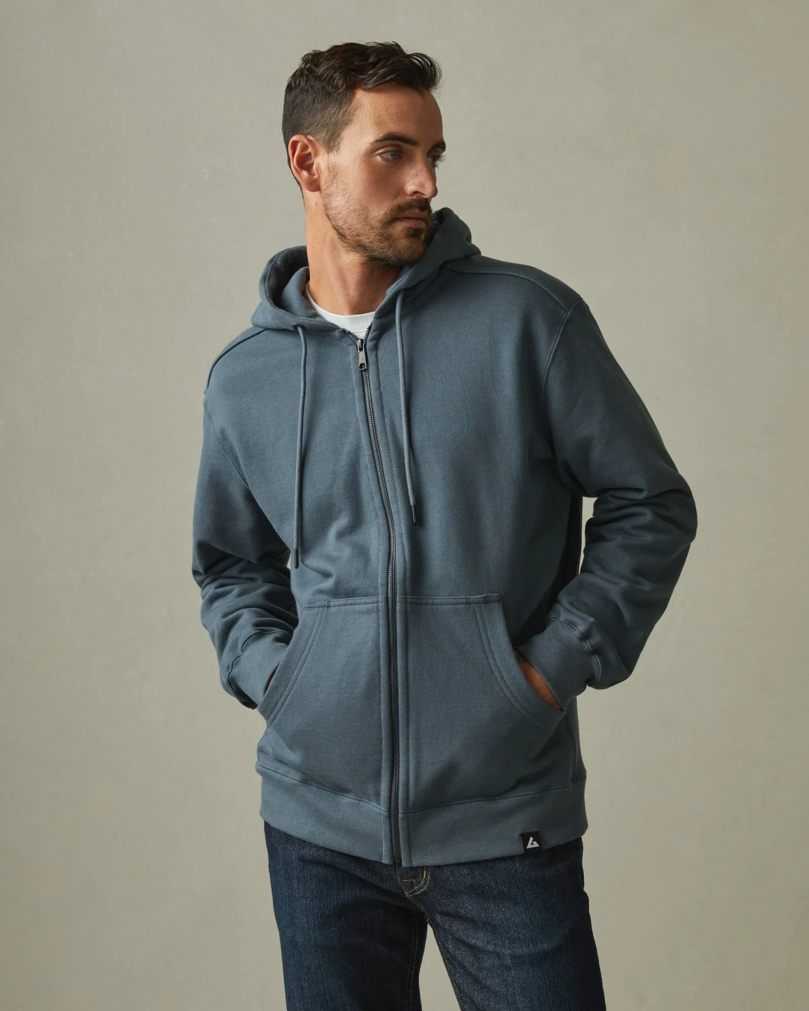 Men's Relaxed Classic Full Zip - Vintage Indigo sold by American Giant product image thumbnail 2