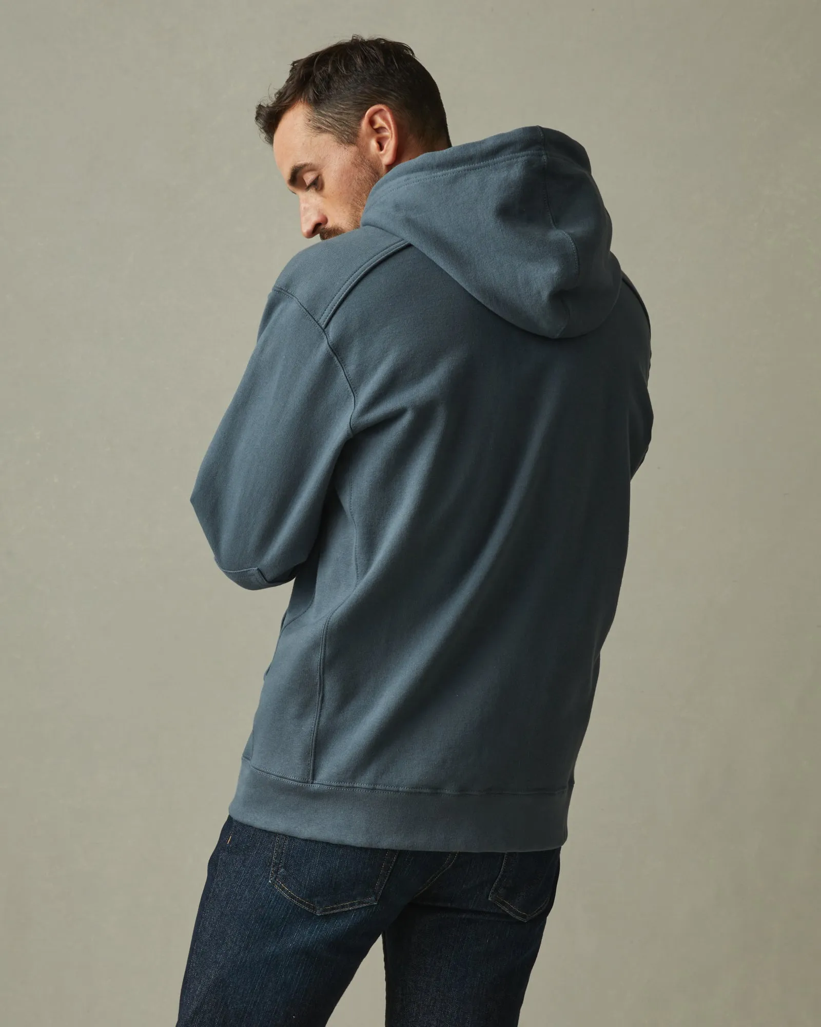 Men's Relaxed Classic Full Zip - Vintage Indigo sold by American Giant product image thumbnail 4