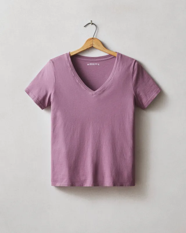 Women's Classic Cotton V-Neck Tee - Plum Berry sold by American Giant