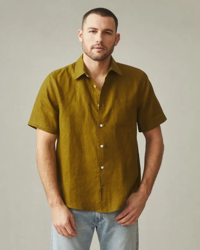 Men's Linen Shirt - Fir Green sold by American Giant