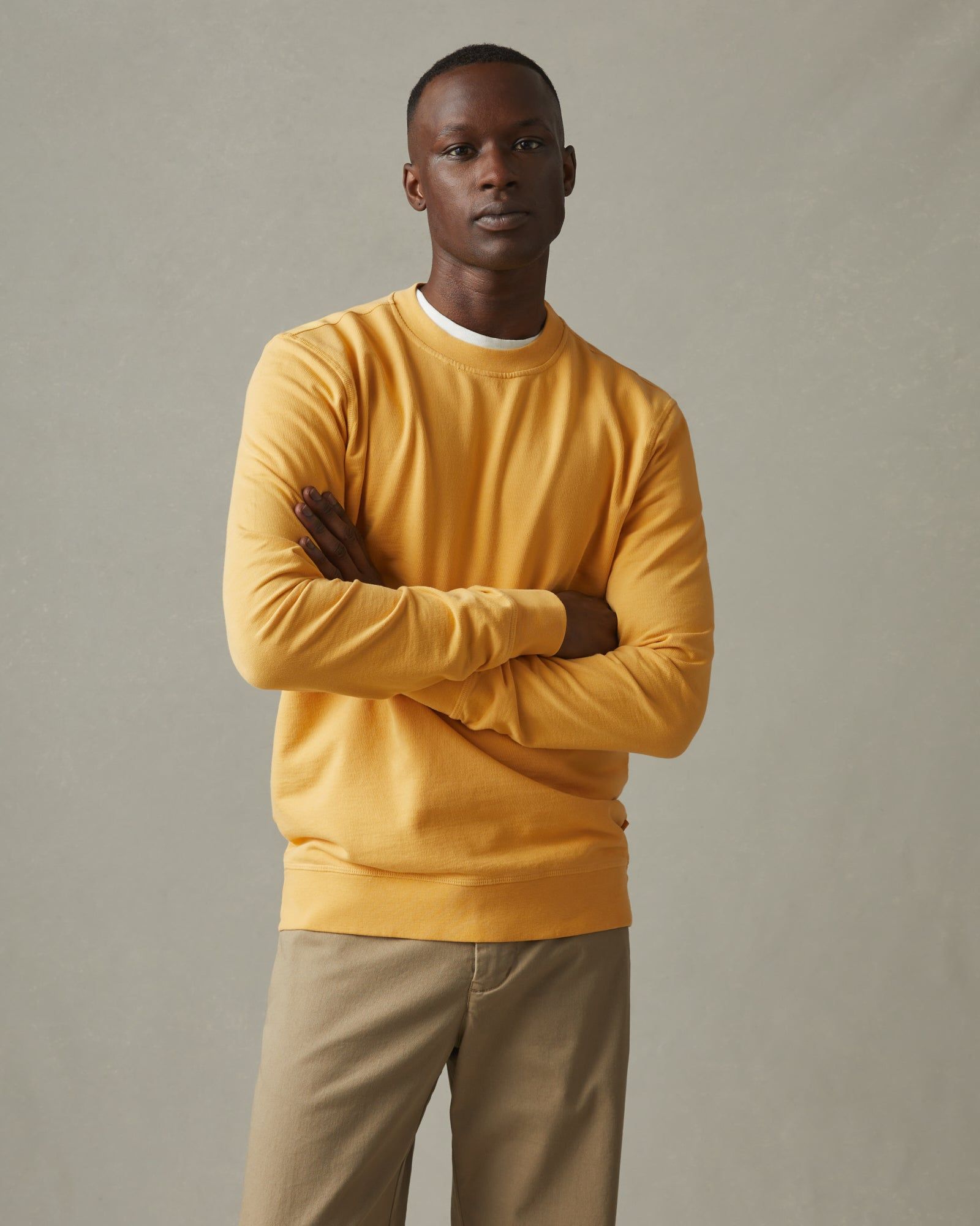 French Terry Crew Sweatshirt - Golden Apricot sold by American Giant