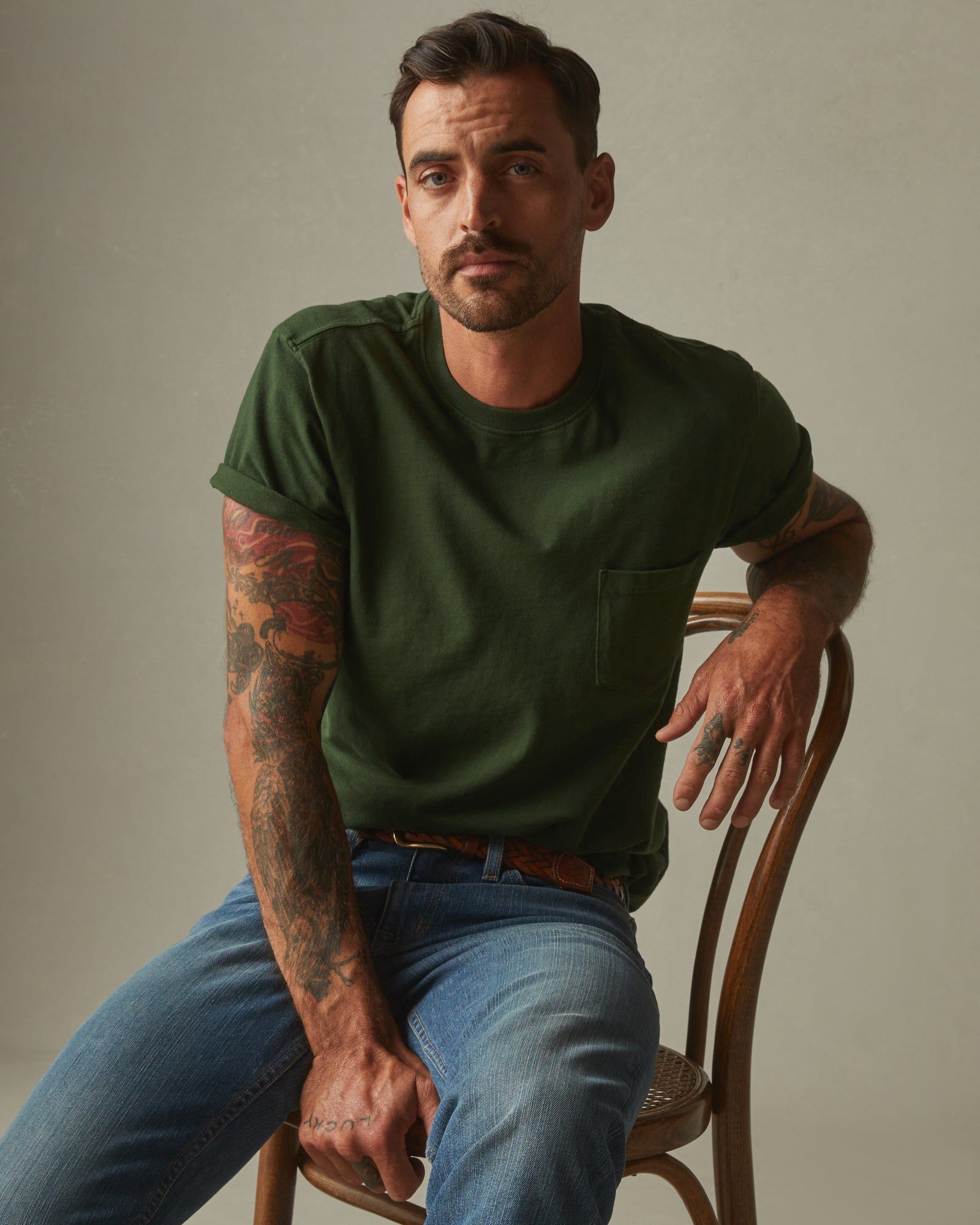 Heavyweight Pocket Tee - Kombu Green sold by American Giant product image thumbnail 4