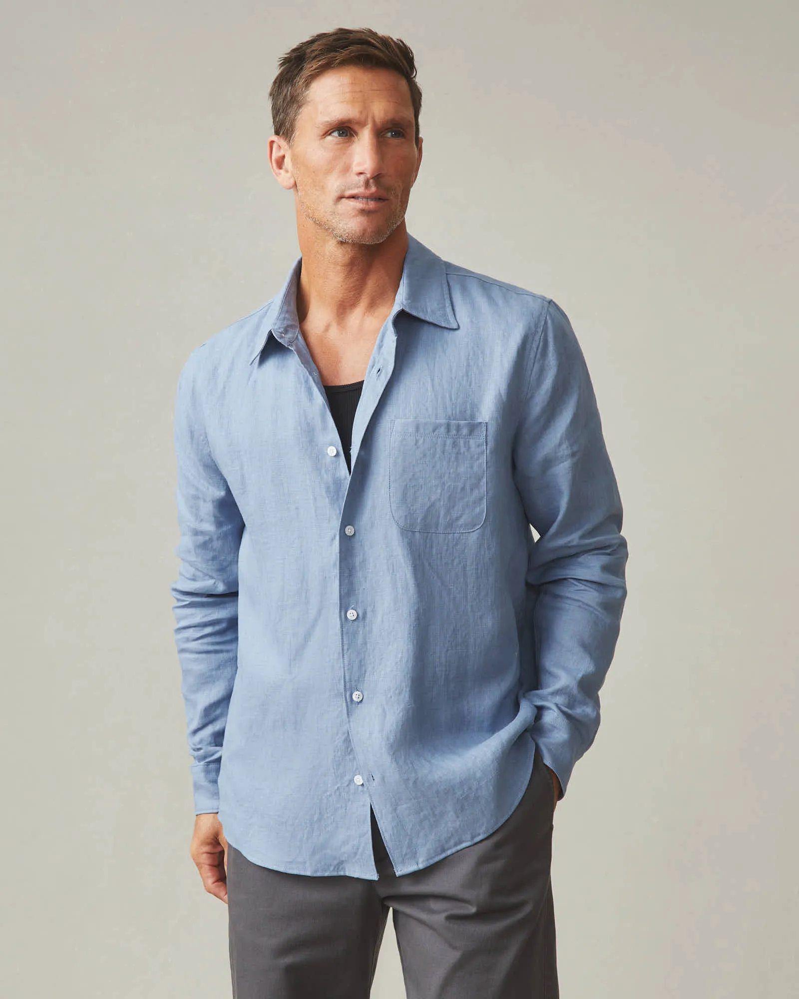Easy Linen LS Shirt - Beach Horizon sold by American Giant product image thumbnail 2