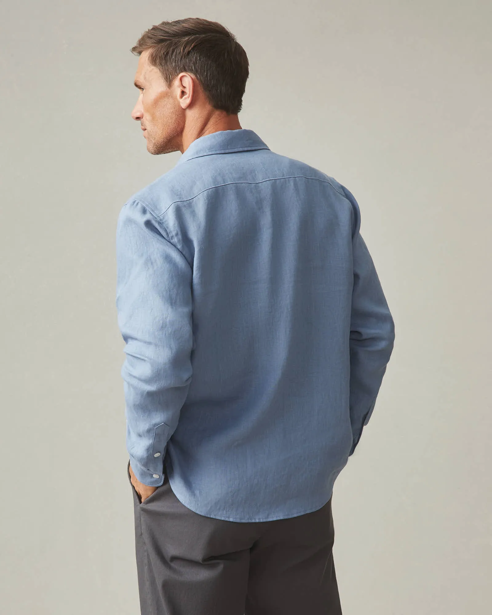 Easy Linen LS Shirt - Beach Horizon sold by American Giant product image thumbnail 4