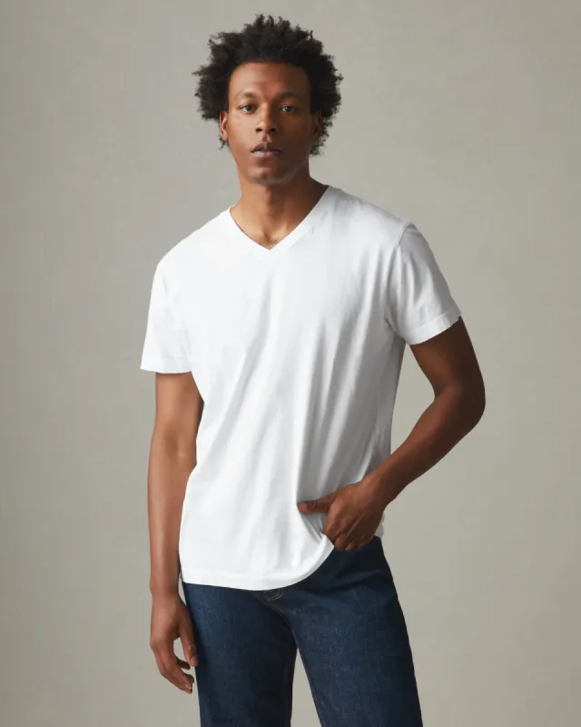 Men's Classic Cotton V-Neck Tee - White sold by American Giant