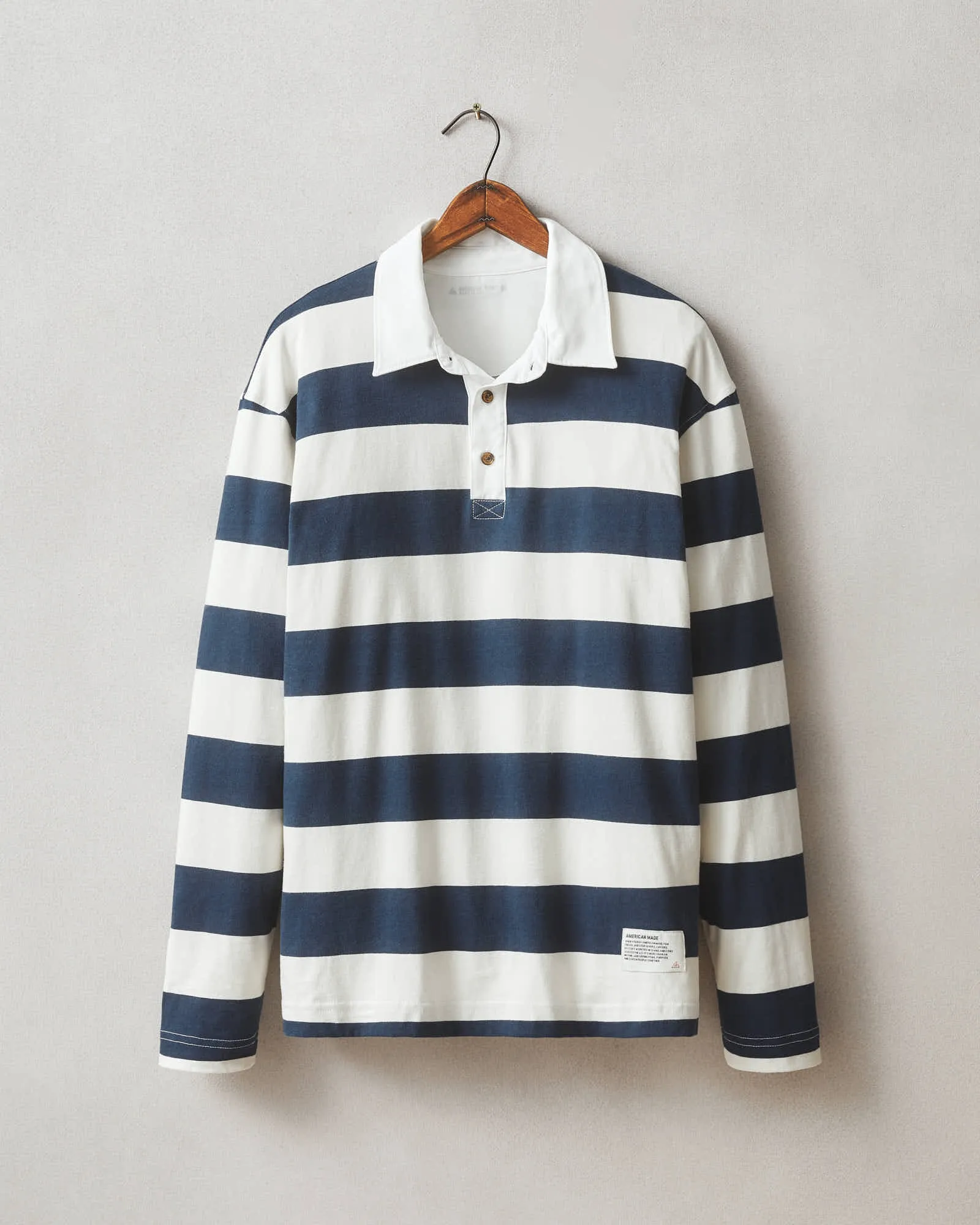Men's Rugby Shirt - Blue Stripe sold by American Giant