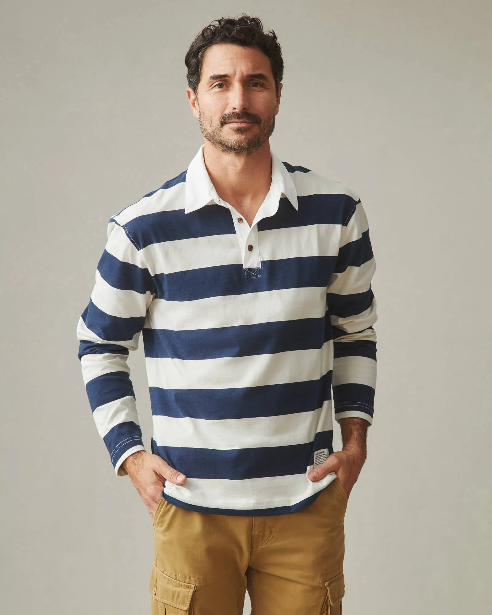Men's Rugby Shirt - Blue Stripe sold by American Giant product image thumbnail 2