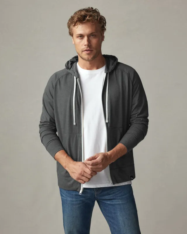 Lightweight Full Zip - Grey Ink Heather sold by American Giant