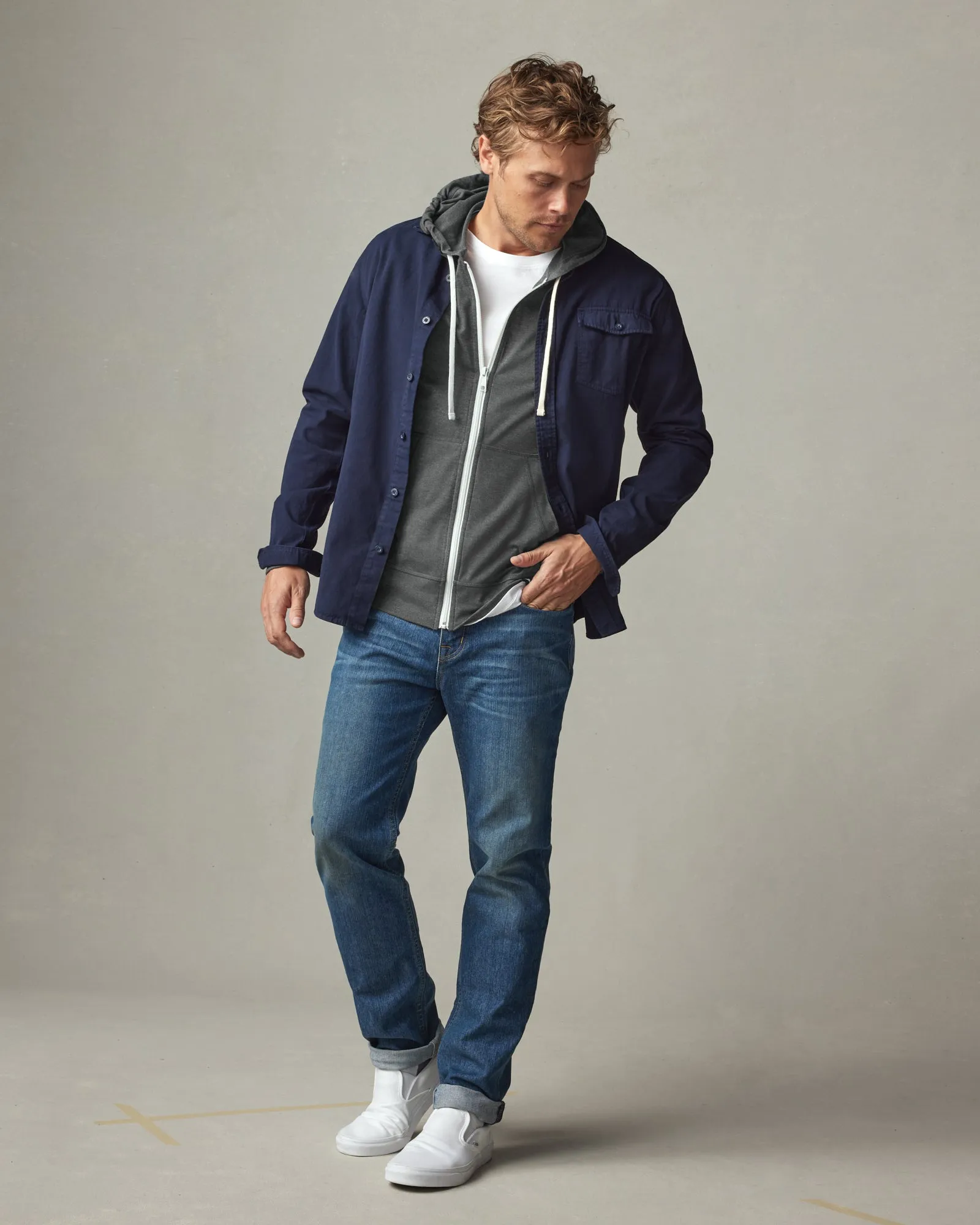 Lightweight Full Zip - Grey Ink Heather sold by American Giant product image thumbnail 5