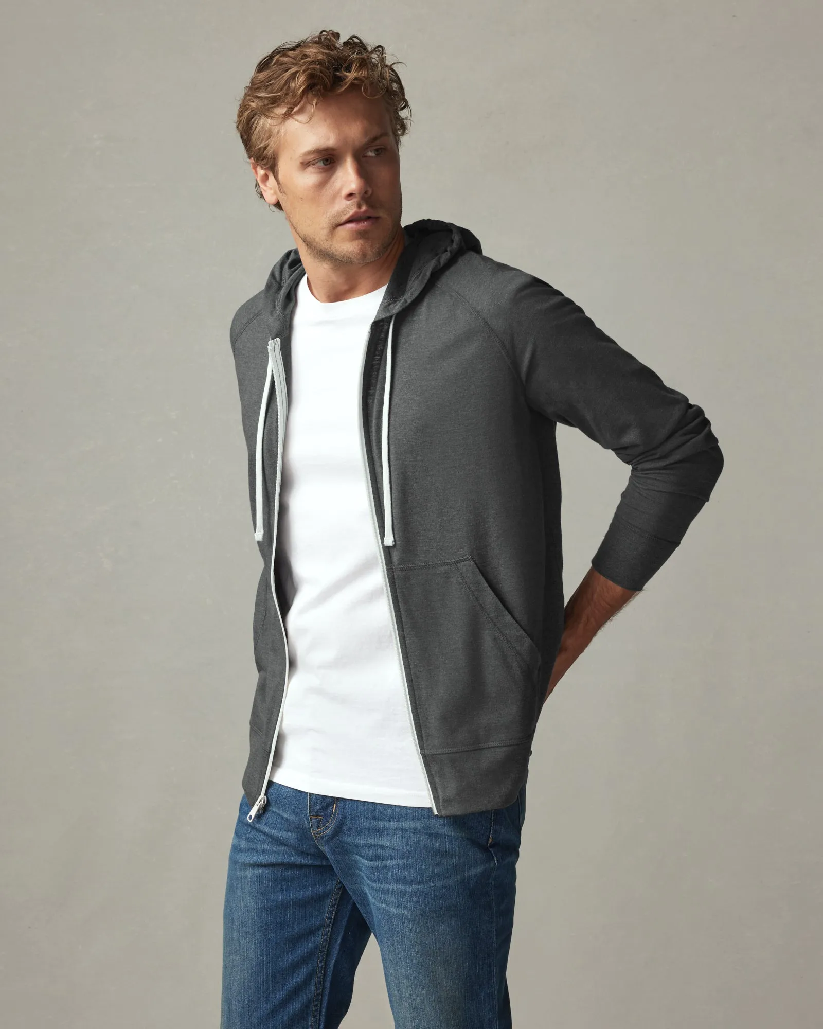 Lightweight Full Zip - Grey Ink Heather sold by American Giant product image thumbnail 2