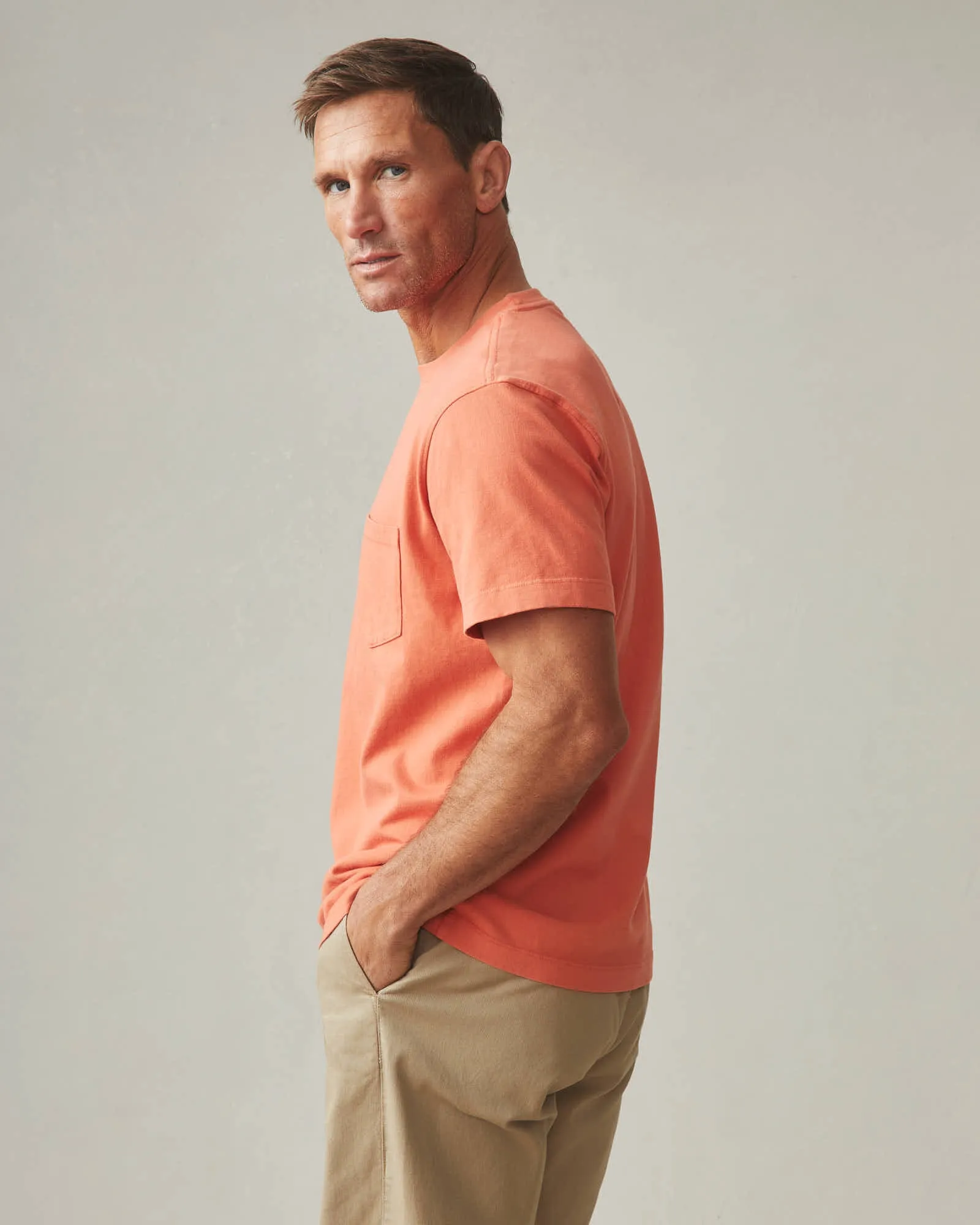 Men's Heavyweight Pocket Tee - Summer Orange sold by American Giant product image thumbnail 4