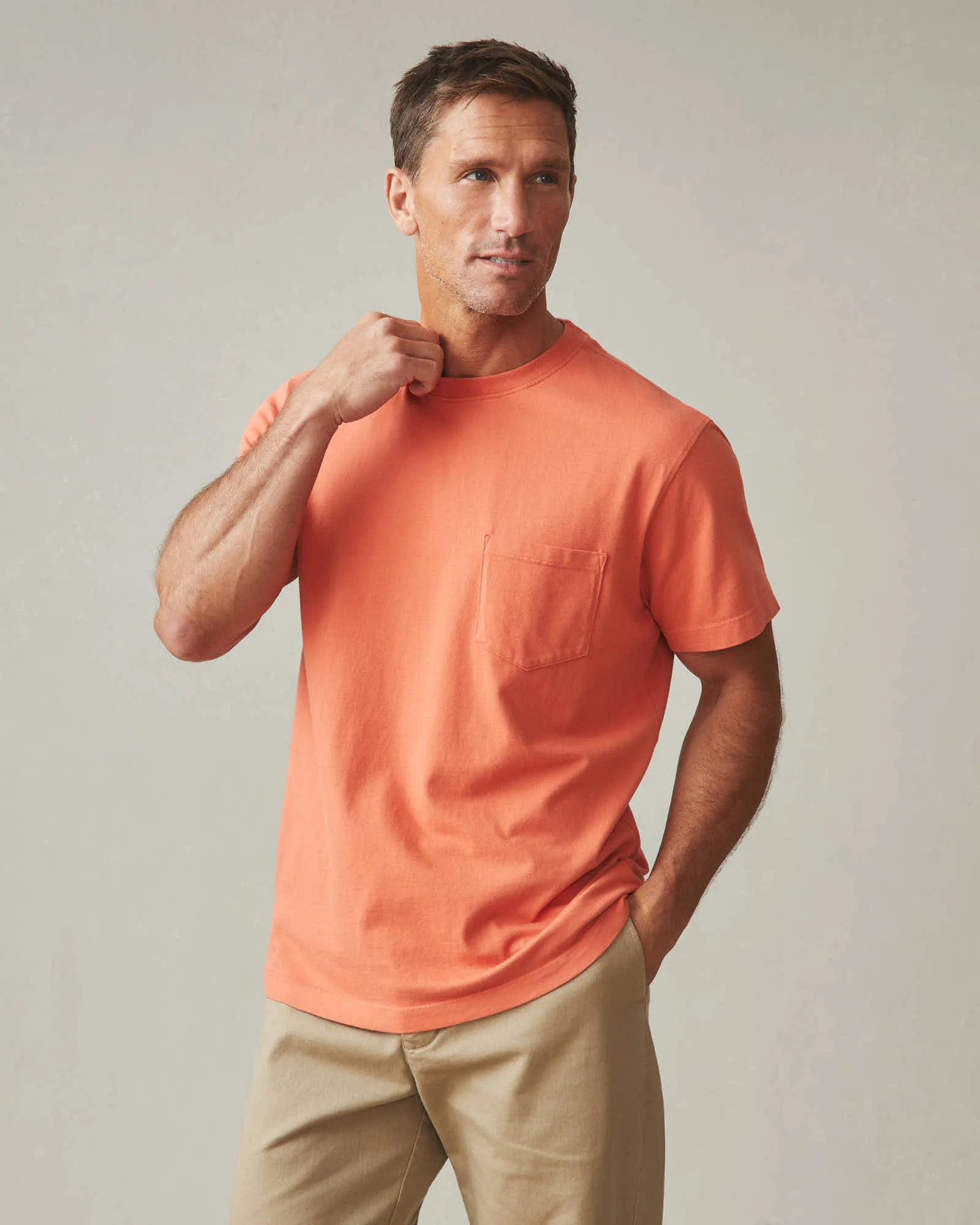 Men's Heavyweight Pocket Tee - Summer Orange sold by American Giant product image thumbnail 2
