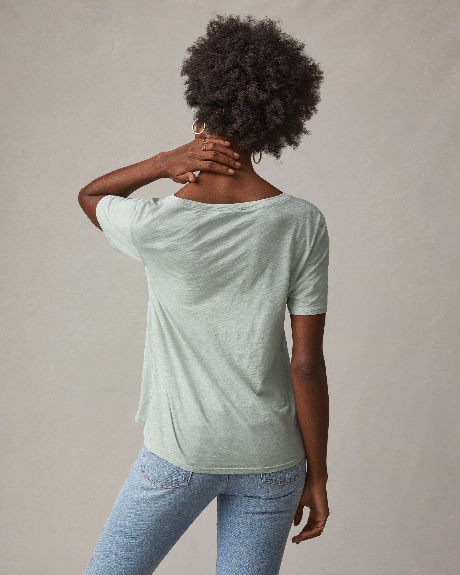 Airy Supima V-Neck Tee - Aqua Grey sold by American Giant product image thumbnail 3