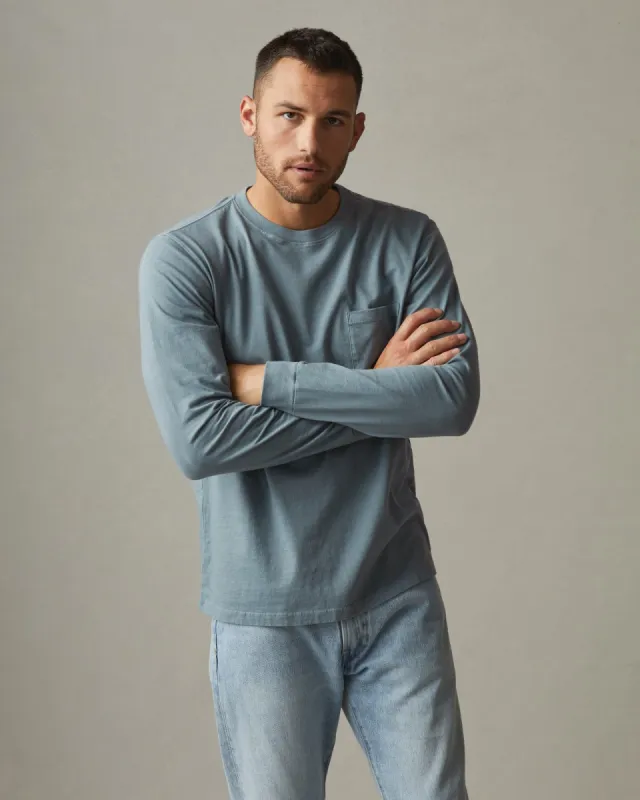 Classic Cotton Crew Tee Long Sleeve - Lead sold by American Giant