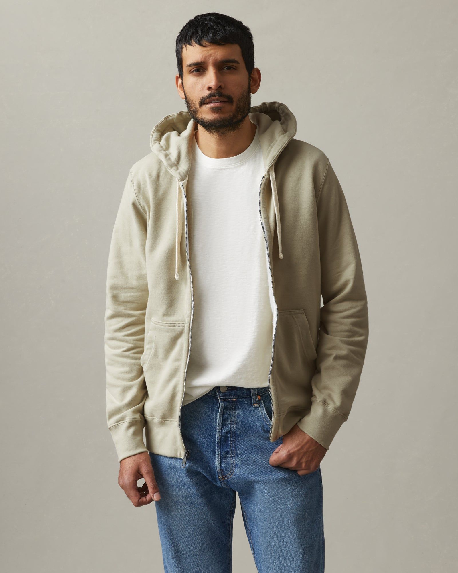 Carolina Midweight Full Zip - Tidal Foam sold by American Giant